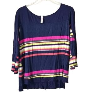 PinkBlush Maternity Stripped 3/4 Sleeve Tee Size L